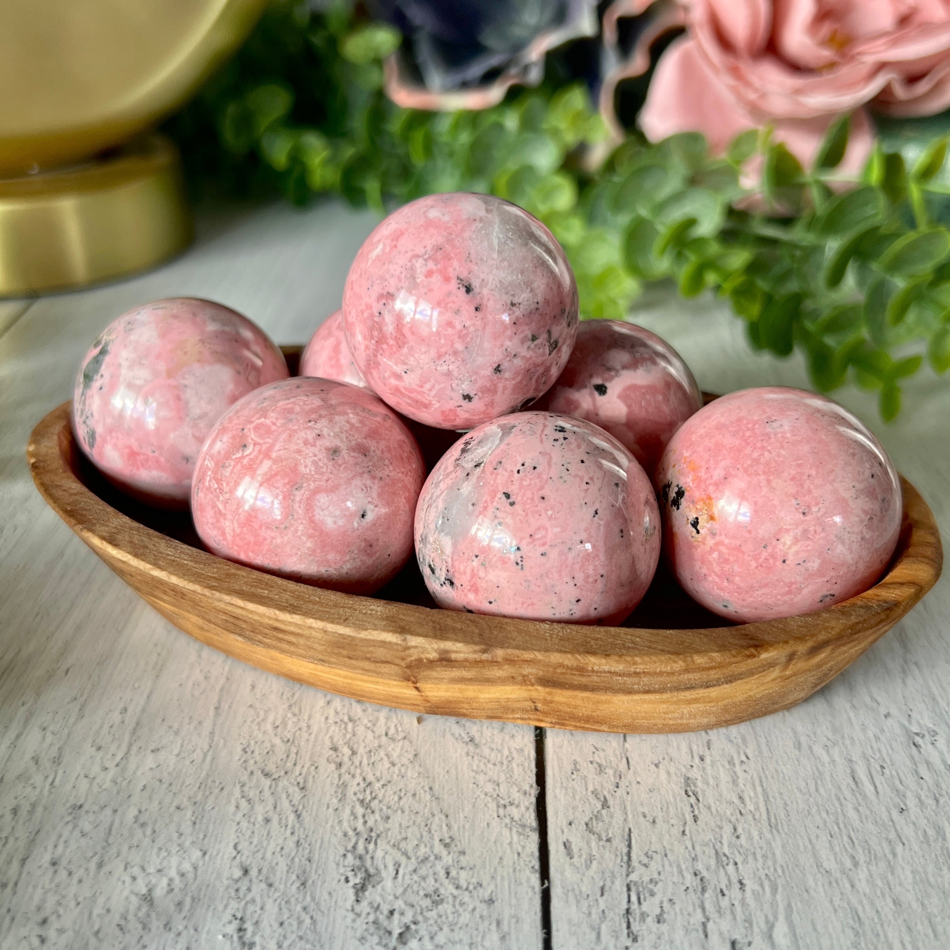 Peruvian Rhodonite Spheres – Crunchy Mama's Crystals